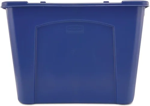 Miniatura 3 de Rubbermaid Commercial Products, cubo/caja de reciclaje apilable, 14 galones, azul, para interiores/exteriores/garajes/hogares/instalaciones