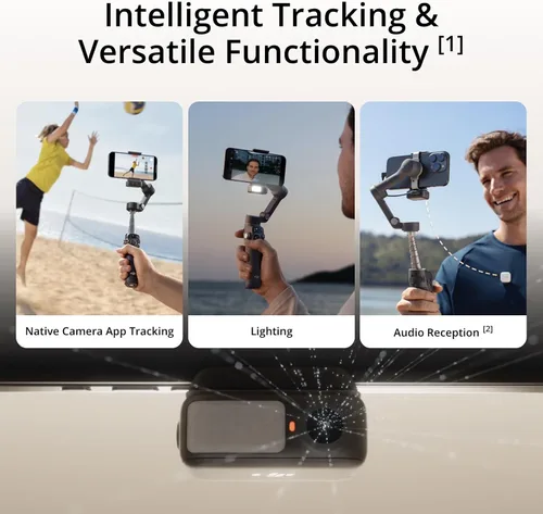 Miniatura 2 de DJI Osmo Mobile 7P Bundle, estabilizador de cardán para iPhone, Android, seguimiento nativo, iluminación, cardán de teléfono de 3 ejes, barra