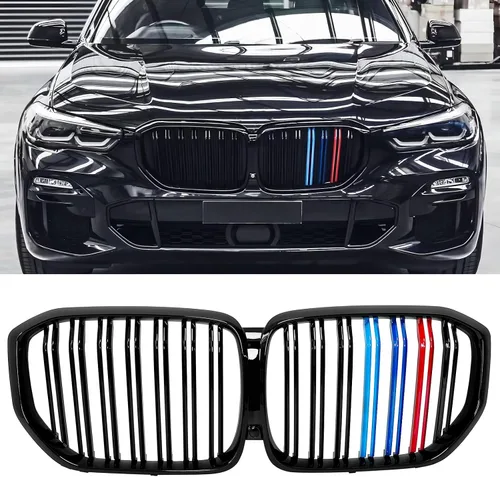 Miniatura 15 de X5 E70 - Rejilla de riñón de color negro brillante M para BMW X5 E70 X6 E71 2007-2014 (láminas dobles de color M)