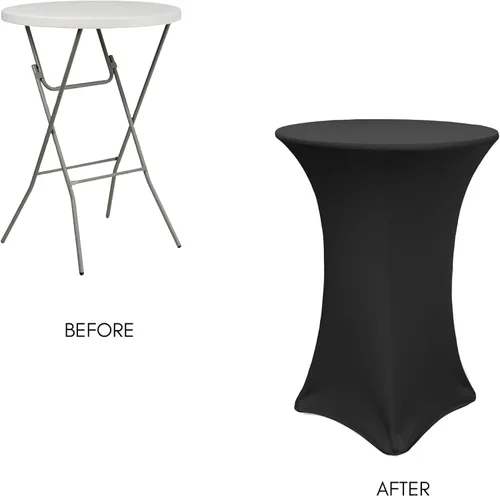 Miniatura 4 de Mantel de 30 pulgadas para mesa redonda, funda para mesa, Negro