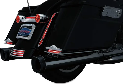 Miniatura 5 de Kuryakyn 3154 Accesorio de iluminación de acento de motocicleta: Panel de llenado de barra de señal de giro con luz LED con lente roja