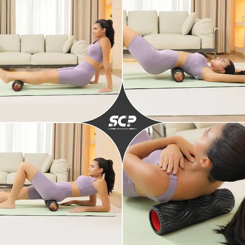 Miniatura 5 de Rodillo de espuma de alta densidad para ejercicio, masaje muscular de tejido profundo, estiramiento, alivia los músculos, mejora la movilidad