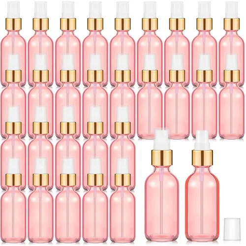 Miniatura 32 de Roshtia 30 Pcs 0.33 oz/ 10 ml Beech Wood Color Glass Spray Bottle Refillable Perfume Atomizer Clear Decorative Empty Bottles with Fine Mist Sprayer