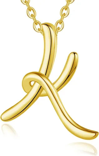 Miniatura 150 de EUDORA Collares de plata esterlina con inicial para mujer, regalos clásicos de 26 letras sin cuello para niñas, hermana, madre hija, cadena de 18
