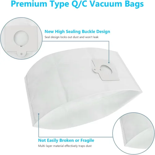 Miniatura 7 de Paquete de 15 bolsas de vacío HEPA tipo Q/C 53292 compatibles con Kenmore Canister Vacuum 81214, 81414, 81615, 81714, BC3005, 200/400/600/700/800