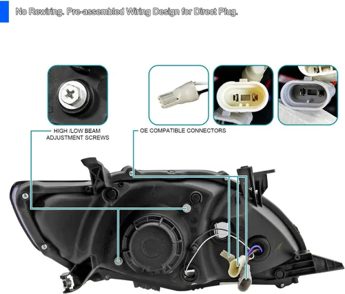 Miniatura 4 de Corolla R8 Estilo LED DRL faros de proyector, Gris