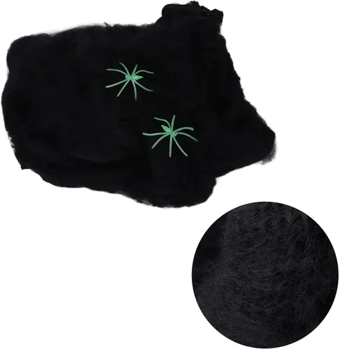 Miniatura 4 de GLOGLOW 5 piezas de telaraña de Halloween, decoración colorida de tela de araña elástica con arañas falsas para Halloween, suministros de fiesta