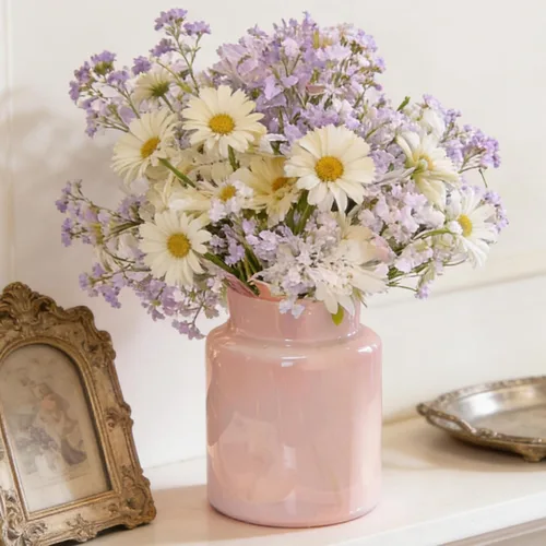 Miniatura 14 de BLOFLO - Jarrón de vidrio transparente, florero grande de vidrio de 7 pulgadas para flores, jarrones modernos de vidrio grueso para centros de mesa
