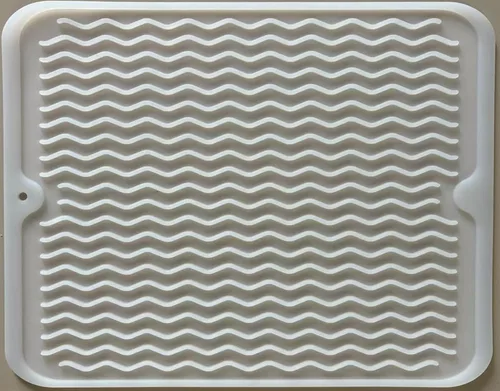Miniatura 10 de Tapete de silicona para secar platos, antideslizante, fácil de limpiar, tapete escurridor de platos grande resistente al calor para encimera
