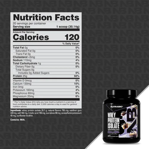 Miniatura 8 de NutraBio - 100% Aislado de proteína de suero de leche