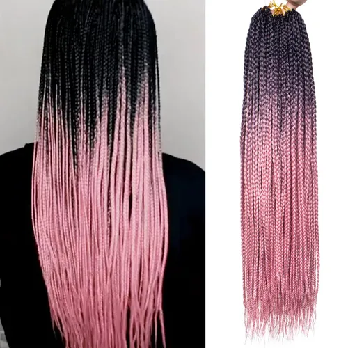 Miniatura 53 de XTREND 10 Pulgadas 6 Paquetes Trenzas de Caja de Ganchillo Cabello Pre-anudado Sin Nudos Bobo Trenzas de Caja 3X Extensiones de Cabello Trenzado 1b#