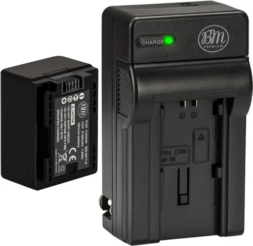 BM Premium BP-718 Batería y cargador para Canon Vixia HFR80 HFR82 HFR800 HFM50 HFM52 HFM500 HFR30 HFR32 HFR300 HFR40 HFR42 HFR400 HFR50 HFR52 HFR500