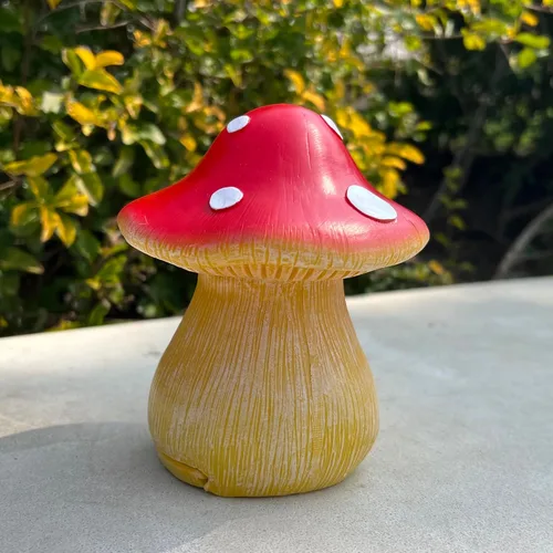 Miniatura 4 de Ocultador de llaves de hongo – Caja de llaves oculta para exteriores, resistente a la intemperie, estatua de jardín de resina con compartimento