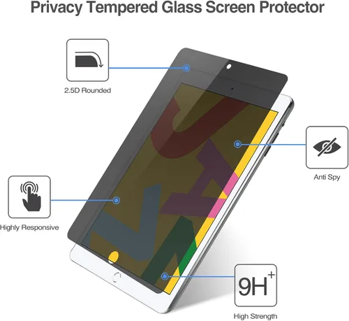 Miniatura 4 de ProCase Protector de pantalla de privacidad para iPad 10.2, 9, 8, 7, 2021, 2020 y 2019, protector de película de vidrio templado antiespía