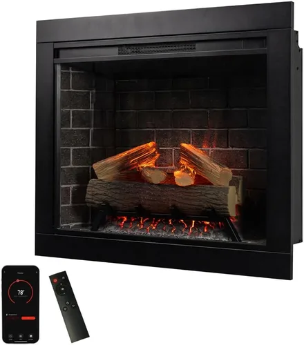 Miniatura 15 de Modern Ember Uptown - Inserto de chimenea eléctrica inteligente de 33 pulgadas con control remoto, compatible con Alexa - Calentador eléctrico
