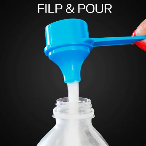 Miniatura 2 de Scoopie paquete de 2 cucharas embudo portátiles pre/post, color rojo, #1 despachador de polvo sobre la marcha para botellas de agua y botellas