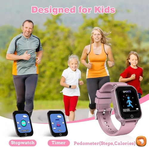 Miniatura 4 de Reloj inteligente para niños de 4 a 12 años, 26 juegos de rompecabezas, cámara HD, reproductor de música de video, podómetro, linterna, cronómetro