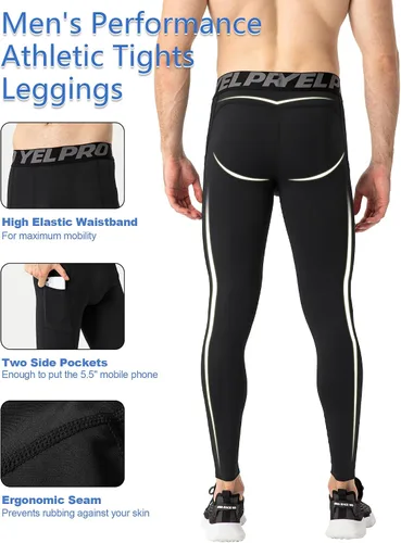 Miniatura 19 de SPVISE Pantalones de compresión para hombre, leggings para deportes, gimnasio, mallas atléticas frescas y secas, capa base para correr, fútbol