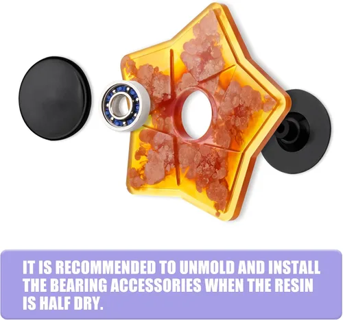 Miniatura 4 de NiArt Juego de Spinner de Dedo DIY con Resina Epoxi y Molde de Silicona, Kit de 5 Moldes con 10 Rodamientos, Juguete de Mano para Alivio del Estrés
