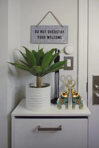 Miniatura 3 de Decoración de elefante de buena suerte para el hogar, pequeñas figuras y estatuas de elefante (2 piezas medianas)