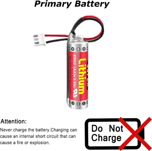Miniatura 3 de NOUCHU - Batería de litio AA no recargable ER6C 3.6V 1800mAh con enchufe para FX F2-40BL