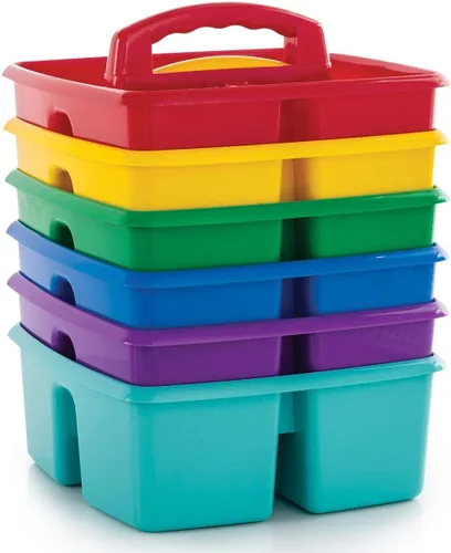 Storex, clasificador áulico, 9.25 x 9.25 x 5.25 pulgadas, colores surtidos, caja de 6 unidades (00940U06C)
