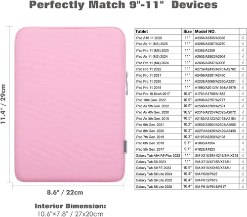 Miniatura 2 de MoKo Funda de transporte para tablet de 9 a 11 pulgadas, compatible con iPad Air M3 de 11 pulgadas, iPad A16 2025, iPad Pro 11 M4, Air 5/4/3, iPad