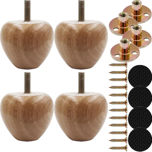 Patas de madera de 2 pulgadas para muebles, patas de repuesto de muebles de sofá de madera maciza, patas de gabinete/escritorio/estantería,