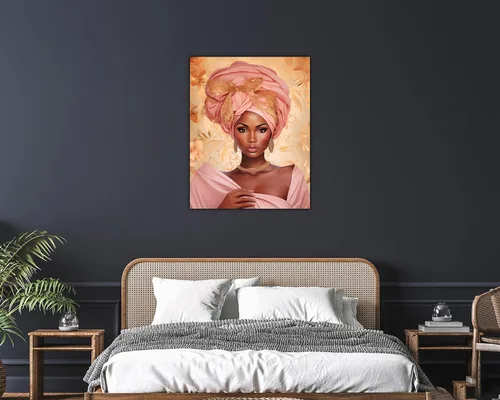 Miniatura 286 de Arte de pared afroamericano, decoración de rey y reina bailarín negro para sala de estar, arte de pareja de amor negro para dormitorio, lienzo