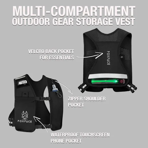 Miniatura 7 de Chaleco para correr para mujeres y hombres – Chaleco de hidratación – Mochila ajustable transpirable para senderismo maratón – Bolsillo impermeable