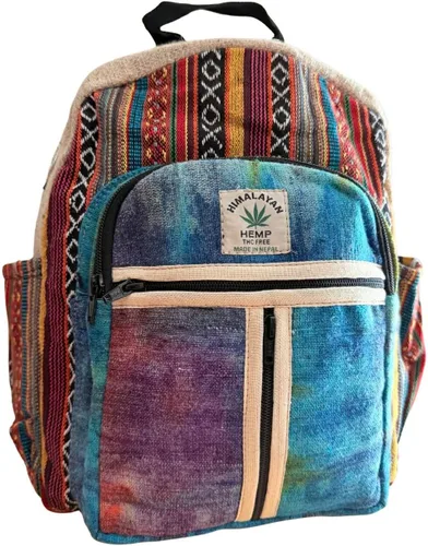 Zillion Craft Mini mochila de cáñamo multicolor 100% natural. Mochila delgada y duradera con cremallera YKK más fuerte. Bolsa de lona Sylish para