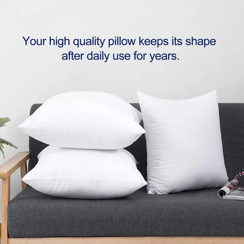 Miniatura 5 de HITO 12x20 Insertos de almohada (Juego de 2) - Fundas de almohada decorativas 100% algodón con relleno de alternativa al plumón, color blanco