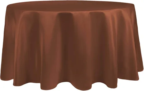 Miniatura 9 de Ultimate Textile Mantel redondo de satén nupcial de 60 pulgadas, se adapta a mesas de menos de 60 pulgadas de diámetro, berenjena morado berenjena