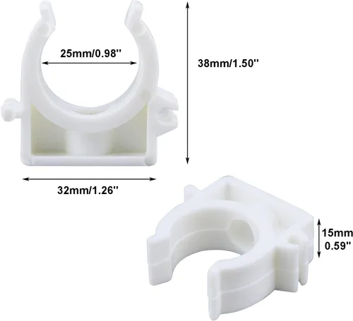 Miniatura 2 de Pinzas de tubo PEX de 1 pulgada, paquete de 20 perchas de tubo de 0.98 pulgadas (0.984 in), abrazaderas de tubo PEX, soporte de tubería de PVC