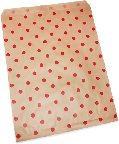 Miniatura 6 de CuteBox Bolsas de regalo de papel plano con lunares rojos (8.5 x 11 pulgadas) para mercancía, manualidades, recuerdos de fiesta, venta al por menor