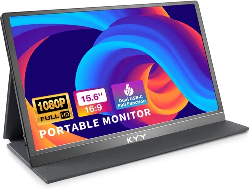 Miniatura 10 de KYY Monitor portátil 4K para laptop, extensor de pantalla de computadora de 15.6 pulgadas, UHD 3840 x 2160, 100% sRGB, 400 nits, monitor de viaje