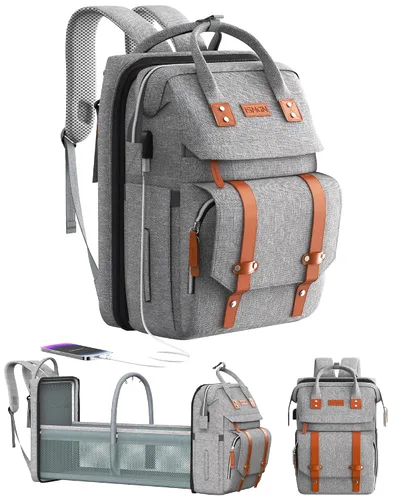 Miniatura 13 de ISMGN Mochila para pañales con cambiador, bolsa de pañales grande, bolsa de bebé, bolsa de pañales negra, negra