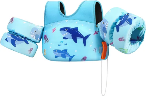 Miniatura 11 de HeySplash Chaleco de Natación para Niños, Flotadores de Piscina para Niños Pequeños, Chaleco de Natación para Niños con Correa Ajustable, Chaqueta