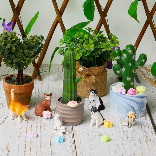 Miniatura 4 de 26 piezas de decoración de pastel de gato, figuritas lindas de pastel de cumpleaños, decoraciones de pastel de pata de gato, decoración de fiesta