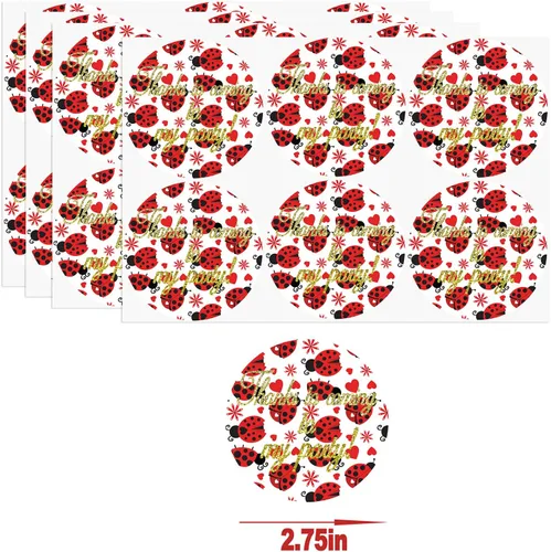 Miniatura 6 de 24 bolsas de golosinas de mariquita con calcomanías, bolsas de dulces con calcomanías, bolsas de regalo de mariquita con temática de mariquita
