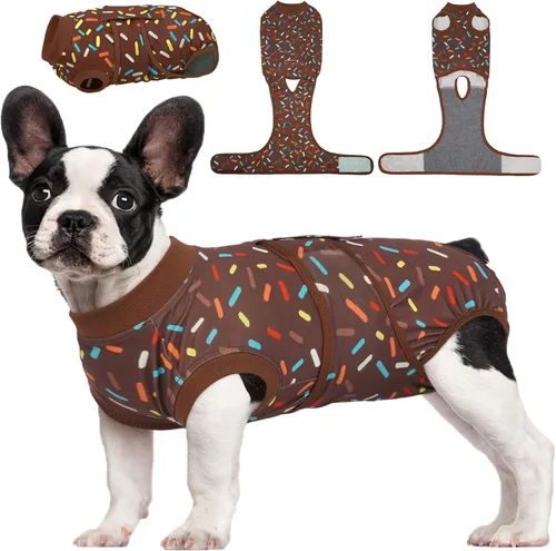 Miniatura 23 de Kuoser Traje de cirugía para perro, cómodo traje de recuperación para perros hembras para cirugía, mameluco protector posoperatorio, alternativa
