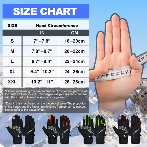 Miniatura 6 de Souke Sports Winter Cycling Bike Gloves Padded Fleece-Liner Full Finger Bicycle Shock-Absorbing Anti-Slip Warm MTB Road Biking Gloves for MenWomen