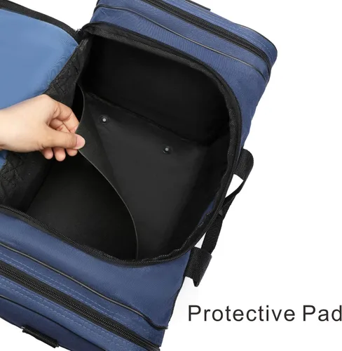 Miniatura 6 de AirBuyW Bolsa de lona de 16 pulgadas, de viaje, para fin de semana, para deporte, gimnasio, correa ajustable para hombres y mujeres, Azul Real