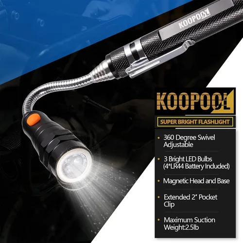Miniatura 3 de Juego de herramientas de recogida magnética telescópica, telescopio de espejo de inspección, linterna LED, accesorios geniales para hombres, regalo