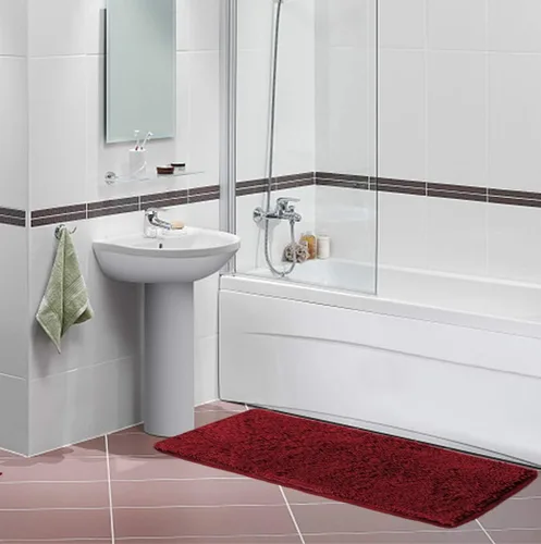 Miniatura 2 de AOACreations Alfombra de baño de chenilla, lanudo y peludo, tapete de baño extralargo, 20 x 59 pulgadas, felpa suave y lujosa, pelo alto