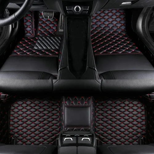 Miniatura 25 de Personaliza las alfombrillas de cuero de lujo de protección para todo tipo de clima para automóviles, SUV y camiones según el modelo automotriz azul