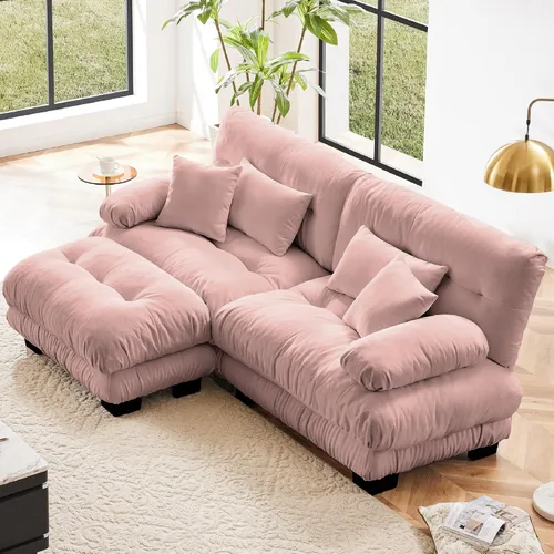 Miniatura 23 de KEIKI Sofá modular de 94 pulgadas con 4 almohadas, cómodo juego de sofá biplaza Cloud para sofá de asiento profundo suave y profundo, sofá biplaza