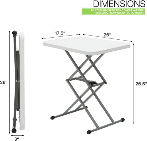 Miniatura 3 de Magshion Mesa plegable para TV con doble cruz, mesa auxiliar portátil de altura ajustable para comidas, portátiles, aperitivos, café