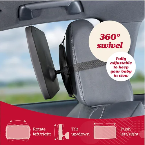 Miniatura 6 de Espejo para asiento trasero de bebé, Negro