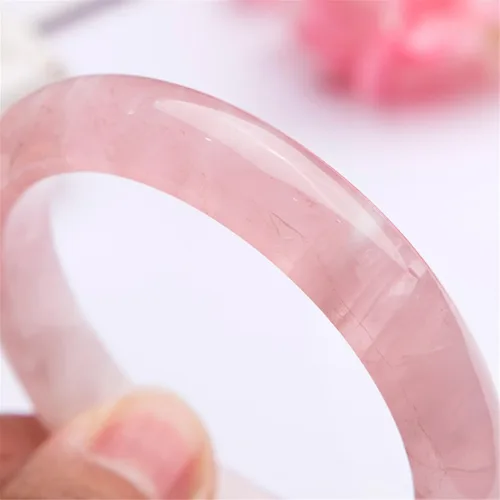 Miniatura 5 de Rosa Natural vidrio de cuarzo rosa pulsera diámetro interno de la pulsera 59mm